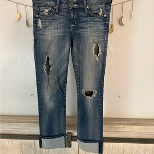 Hudson Jeans Distressed Ankle Crop in Blue